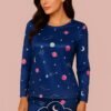 Pijama de galaxia azul en algodón