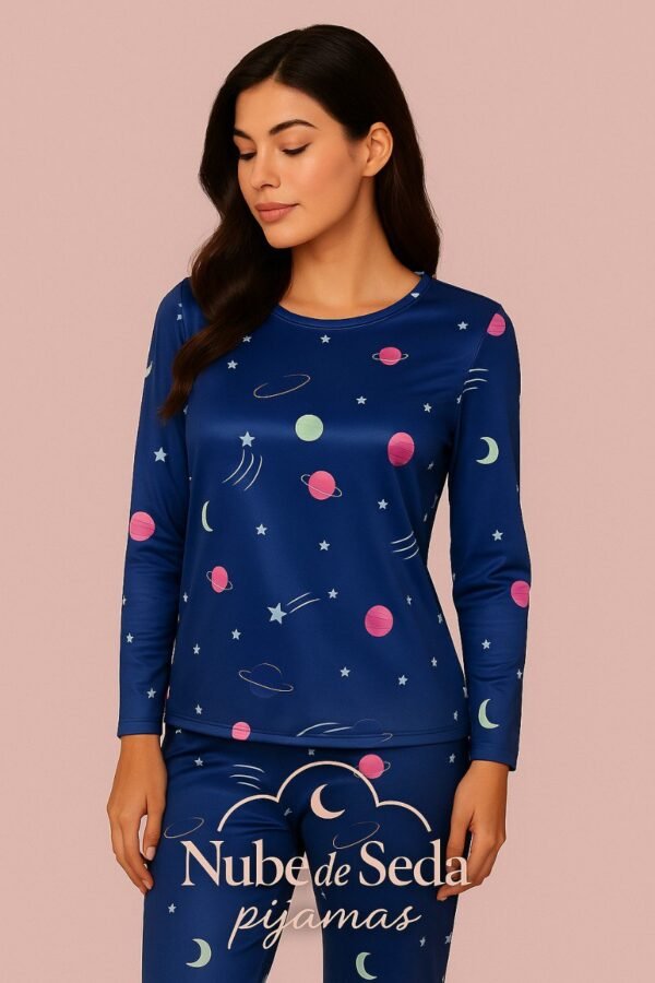 Pijama de galaxia azul en algodón