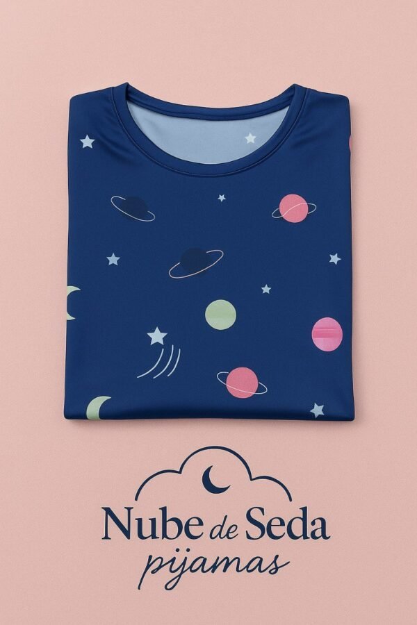 Pijama de galaxia azul en algodón