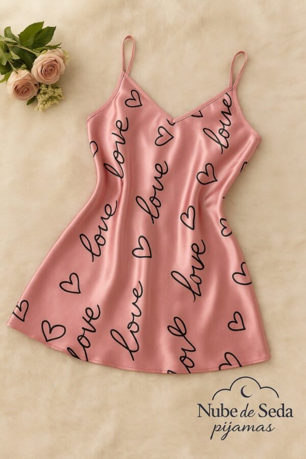 Vestido de satín rosa Love