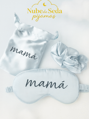 Antifaz de satín + bolsa + moña