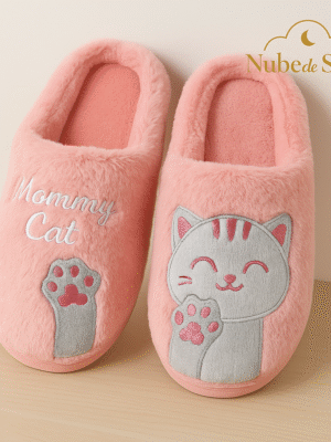 Pantuflas Mommy Cat Rosa