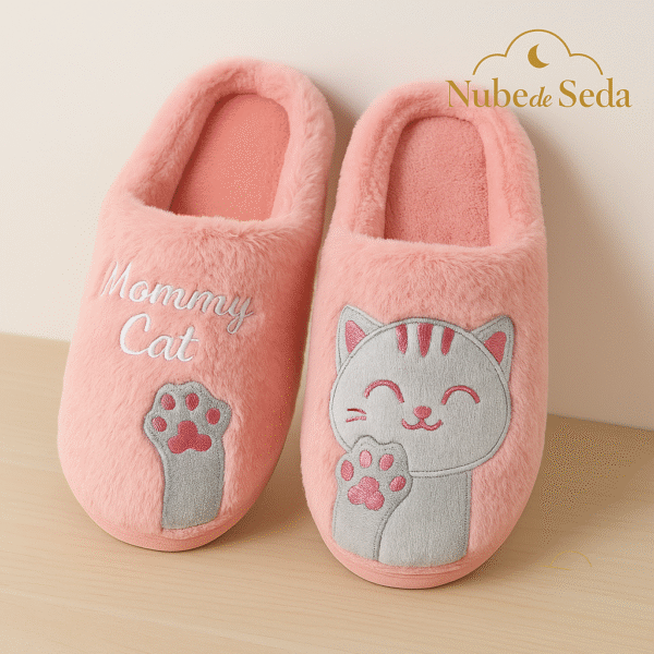 Pantuflas Mommy Cat Rosa